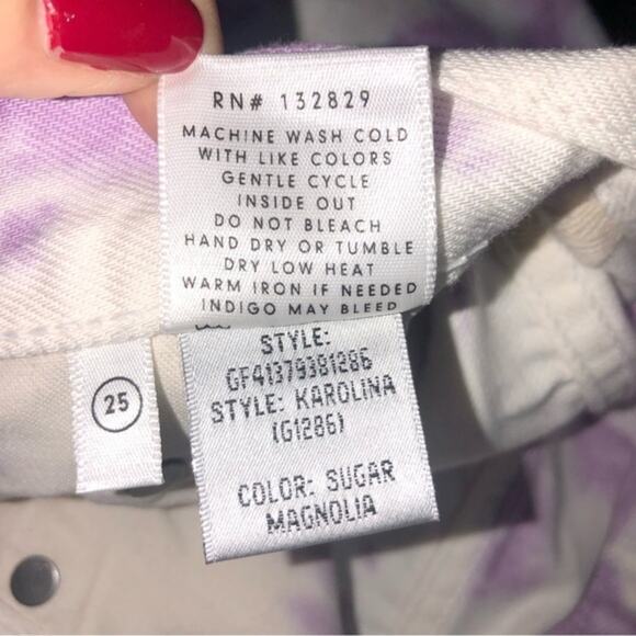 GRLFRND Karolina Tie Dye Skinny Jeans in Sugar Magnolia Size 25 NWOT - Picture 10 of 13